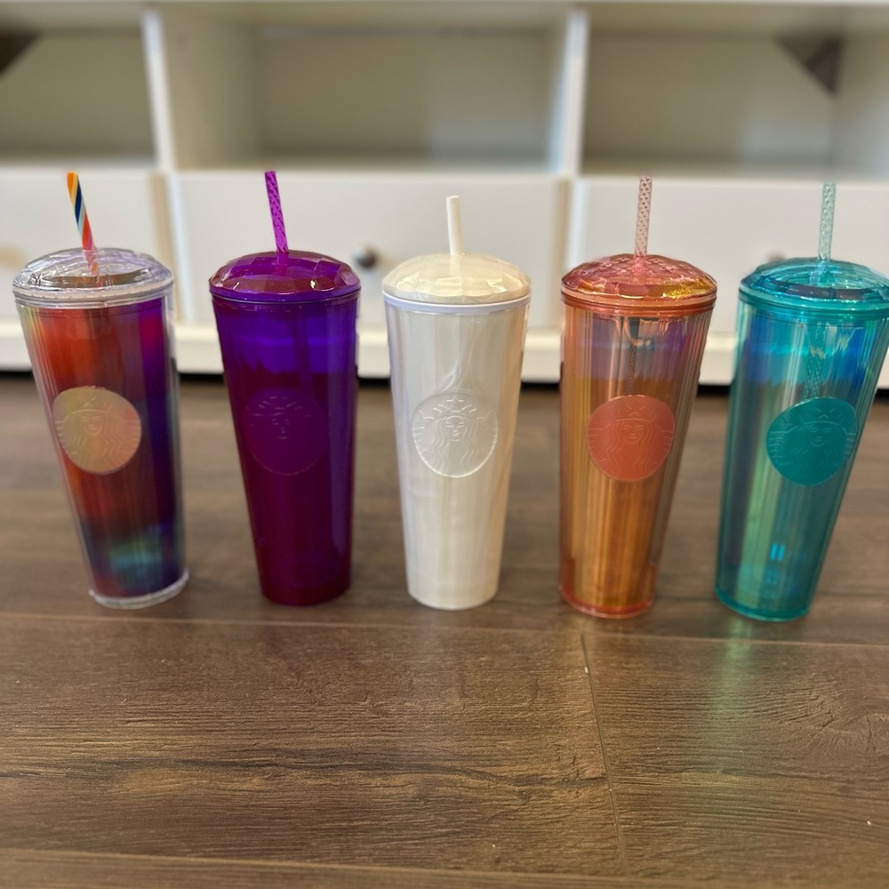 LOT OF 5 Domed Starbucks Tumblers GUC